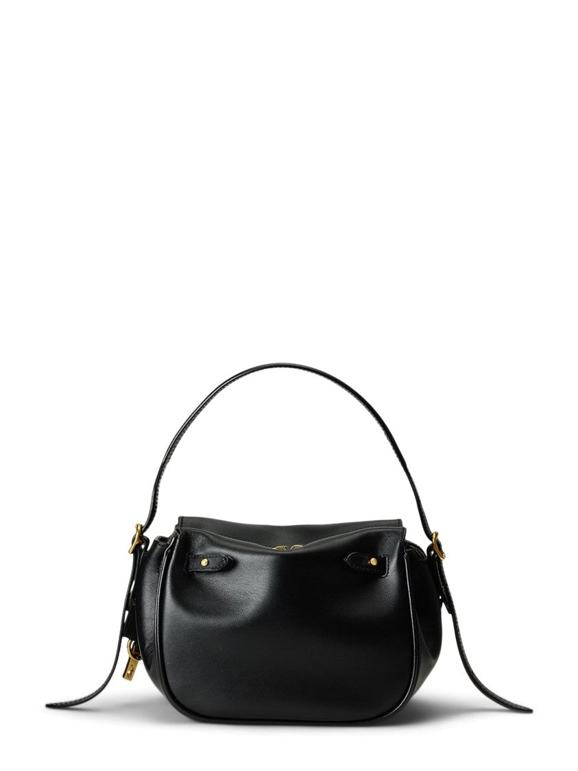 Polo Ralph Lauren P Id Sm St H Rounded Smooth Cow Leather Small Satchel
