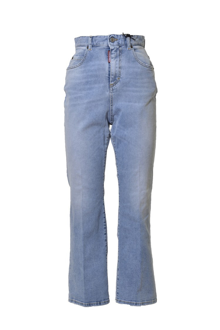Dsquared2 Light Blue Cotton Bell Bottom Jeans