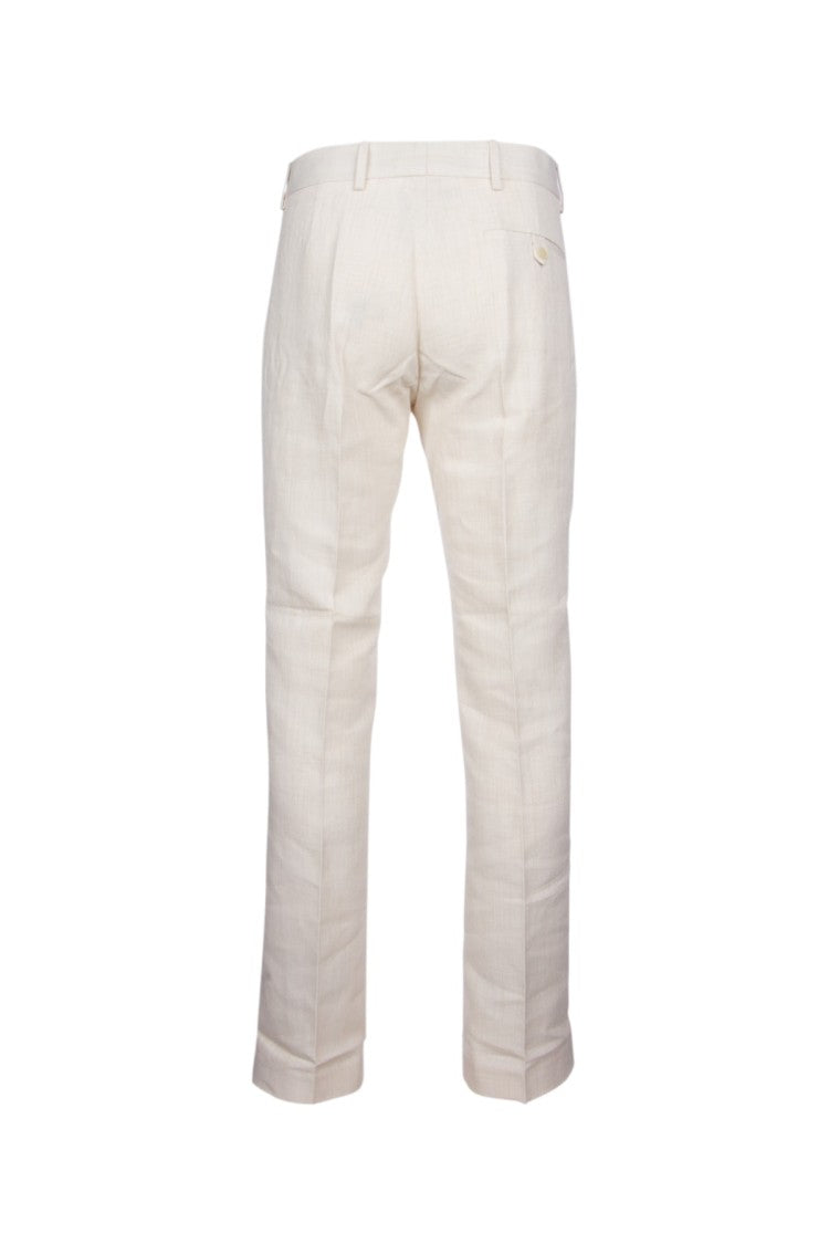 Jacquemus Tailored Off-White Trousers With Design