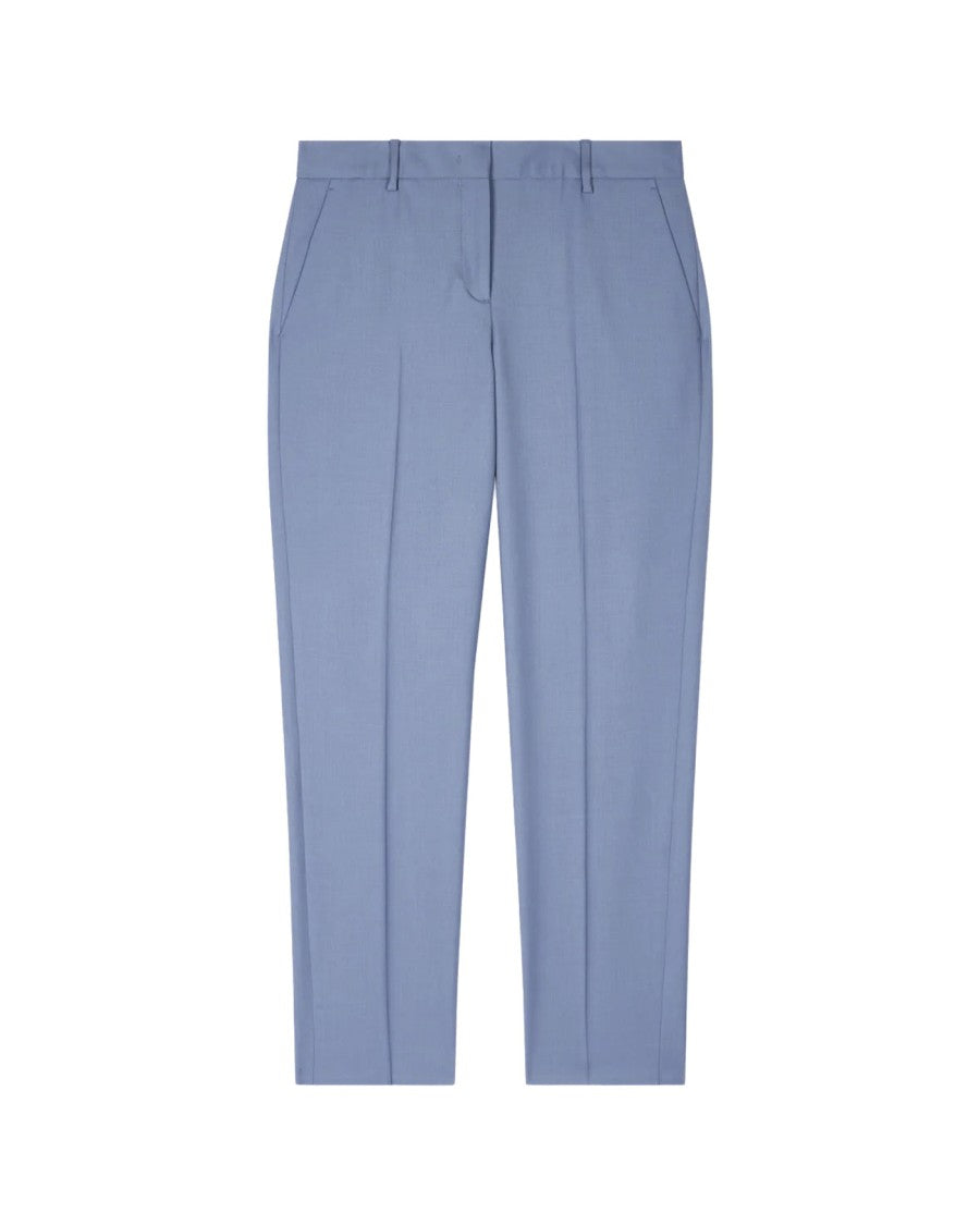 Paul Smith Dusty Blue Tailored Trousers With Contrast Trim