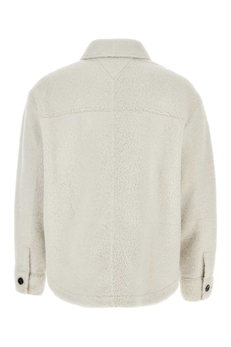 Bottega Veneta Chalk Shearling Oversize Shirt