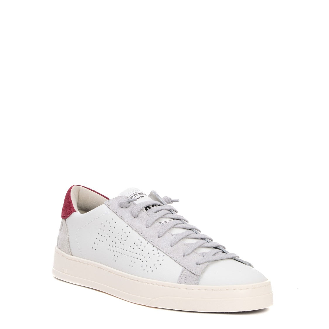P448 White Leather And Bordeaux Suede Sneakers