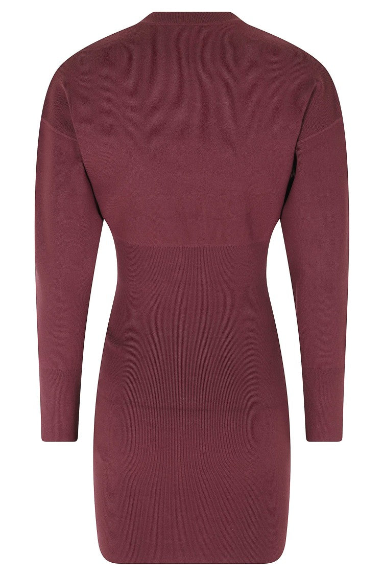 Anine Bing Burgundy Imane Fitted Stretch Viscose Mini Dress