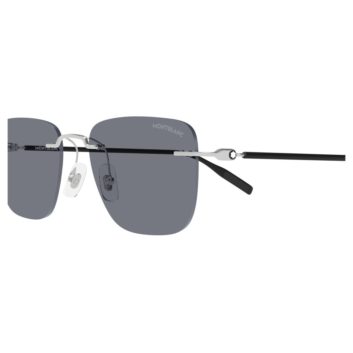 Montblanc Rimless Rectangular Sunglasses With Silver-Toned Accents