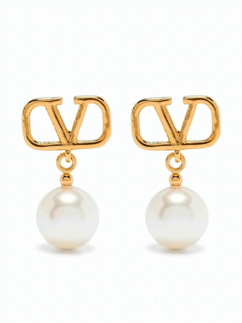 Valentino Garavani Polished Yellow Brass Earrings