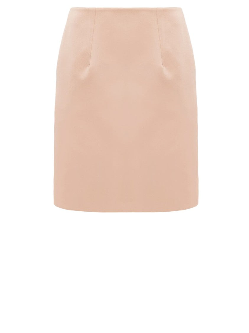Chloé Technical Duchesse Satin Mini Skirt With Vertical Stitching