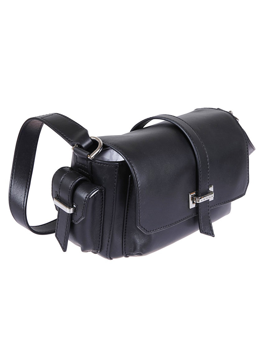 Hogan Black Leather Flap Bag