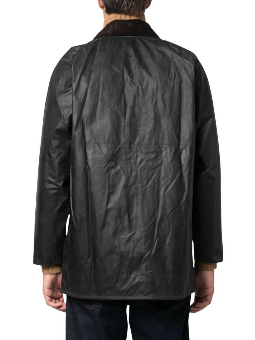 Barbour Classic Corduroy Collar Plaid Lining Waxed Cotton Jacket
