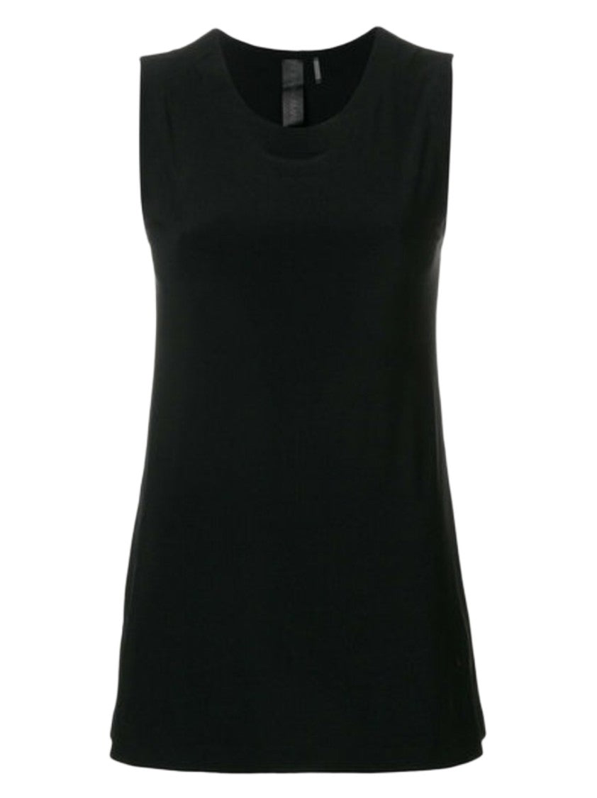 Norma Kamali Sleeveless Jersey Top With Boat Neckline And Straight Hem