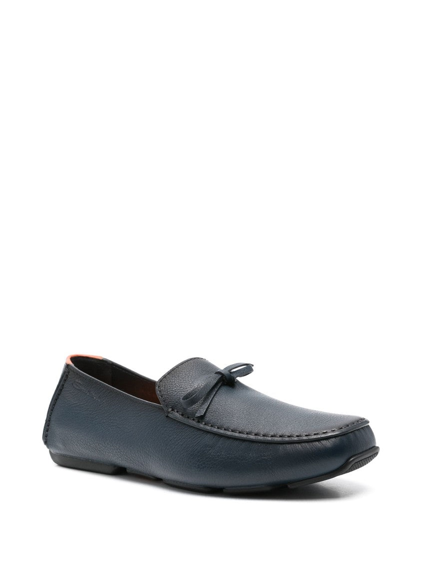 Santoni Casual Blue Cow Leather Loafers