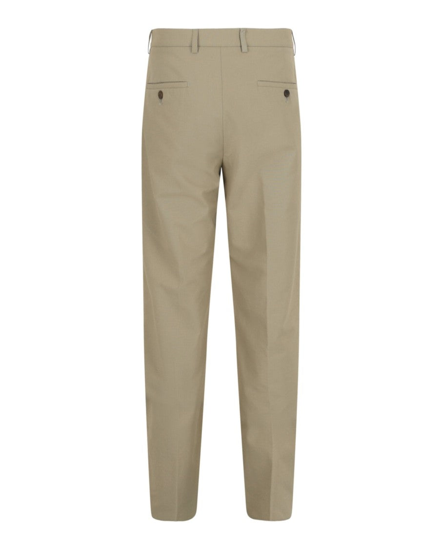 Ferragamo Mid-Rise Chino Pants With Straight Leg And Pocket Details