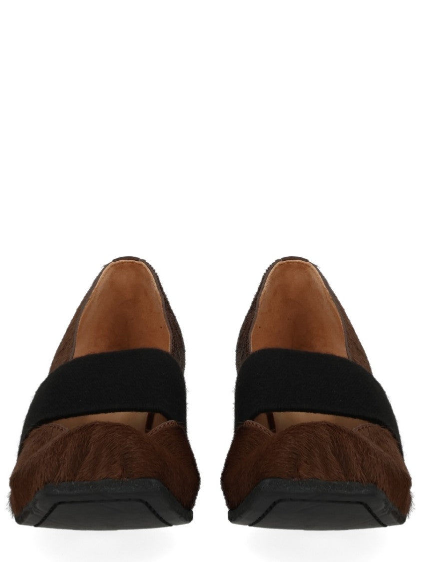 Uma Wang Textured Leather Block Heel Pumps
