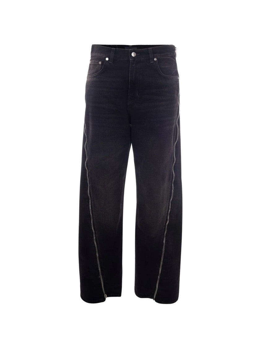 Haikure Straight-Leg Vertical Zip Denim Jeans