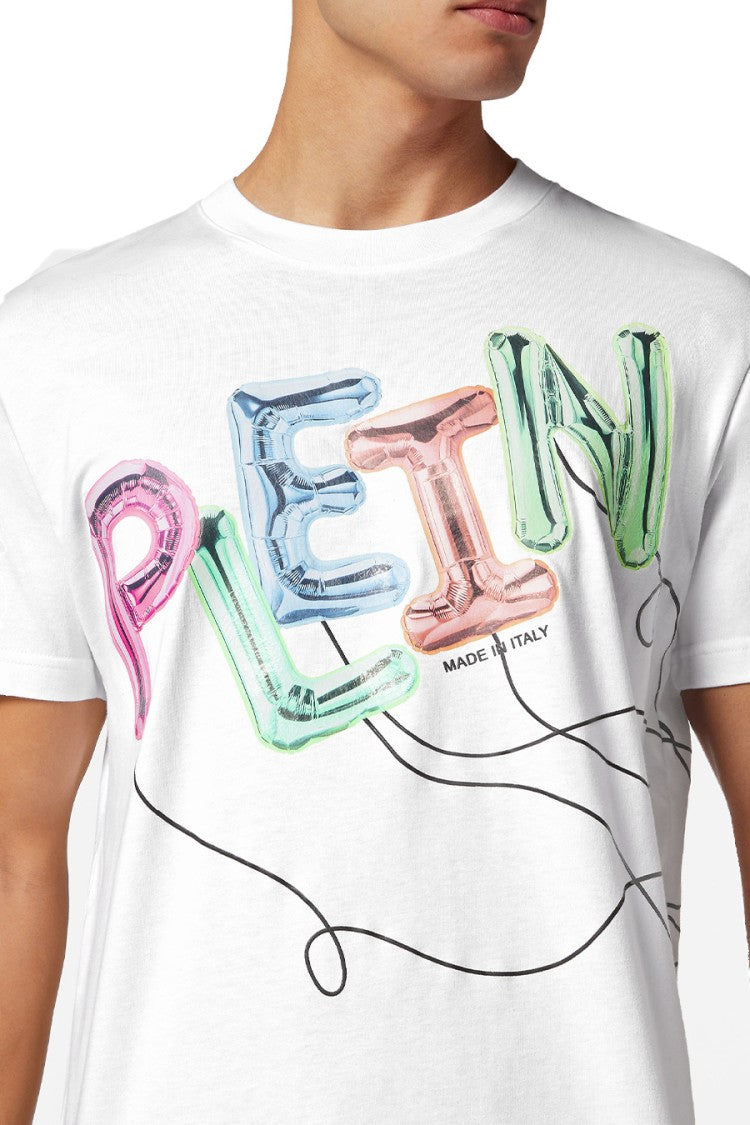 Philipp Plein White Logo Print Cotton T-Shirt