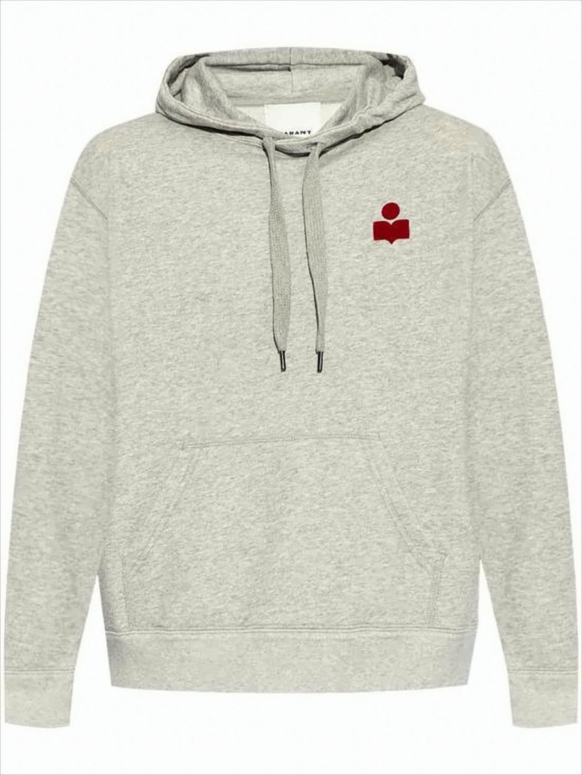 Isabel Marant Heather Grey Relaxed-Fit Hoodie With Drawstring Hood