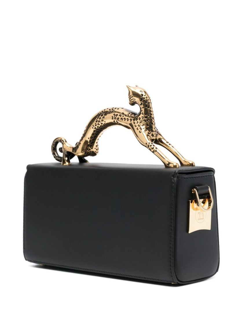Lanvin Black Calf Leather Panther Hardware Bag