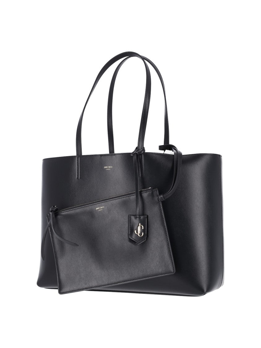 Jimmy Choo Black Nine2five East West Calfskin Tote Bag