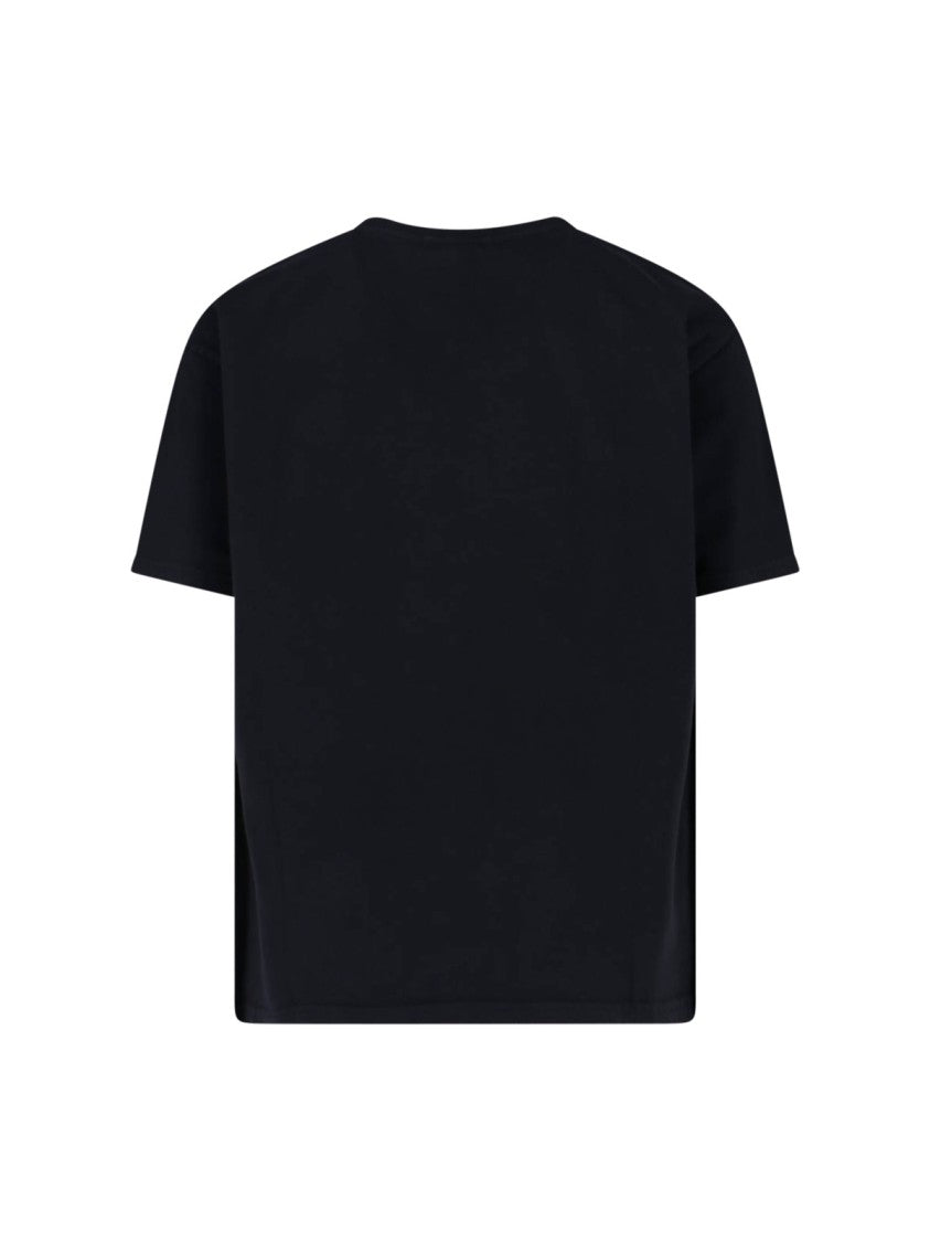 Rhude Minimalist Black T-Shirt With Crew Neckline