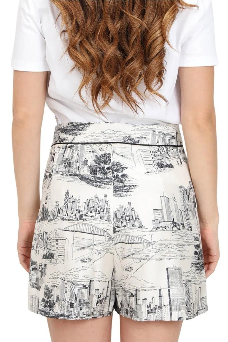 Max Mara Silk Shorts - White/Black