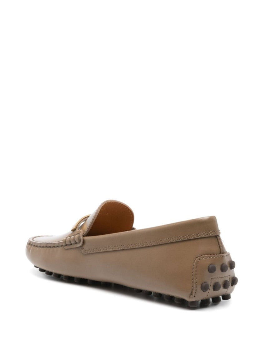Tod's Almond Toe Loafers With Raised Seam Detailing