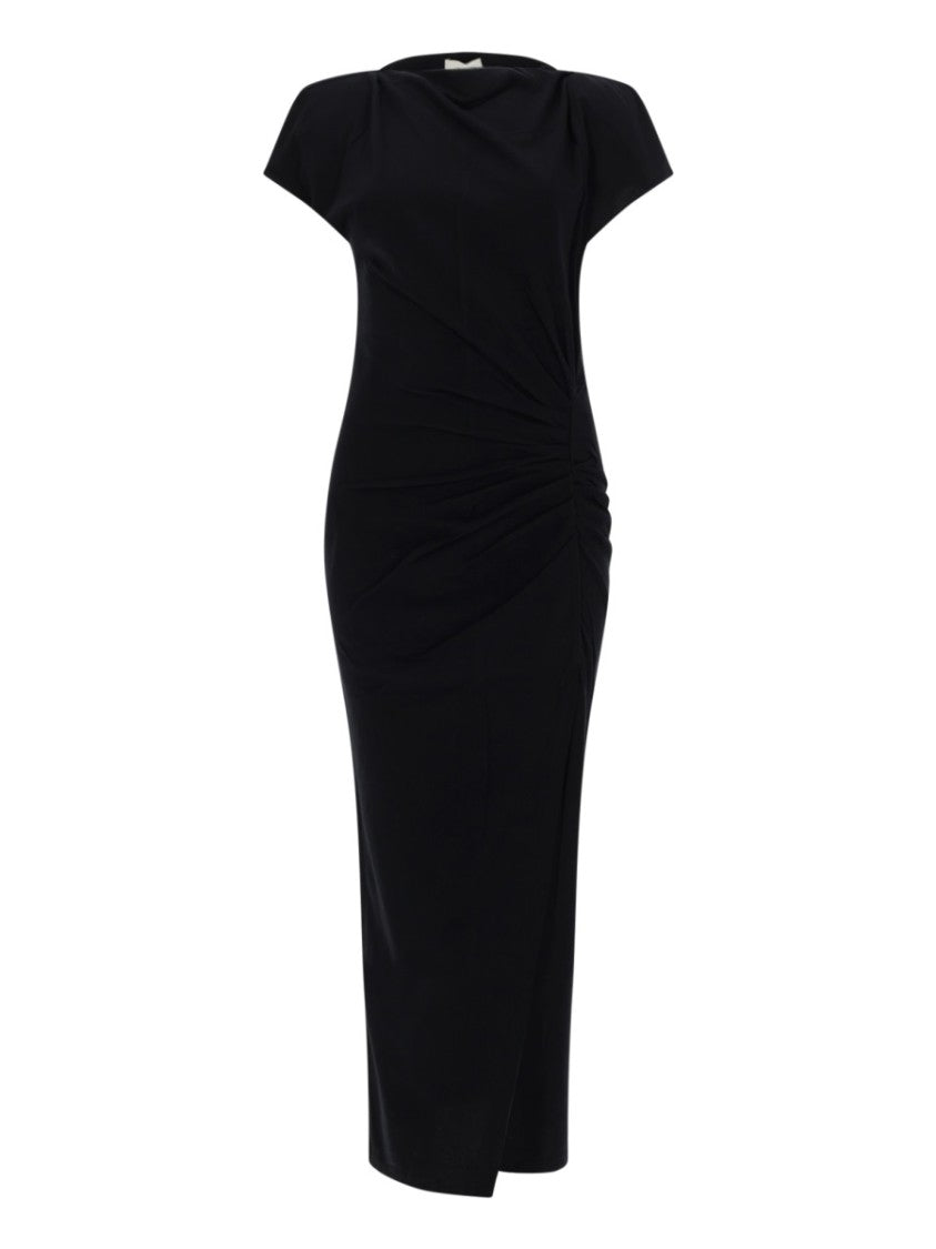 Isabel Marant Nadela Gathered Waist Draped Midi Dress