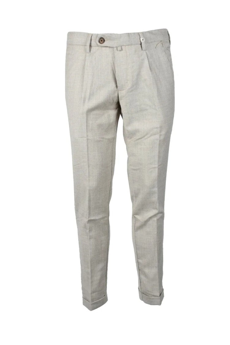 Myths Virgin Wool Stretch Trousers - Beige