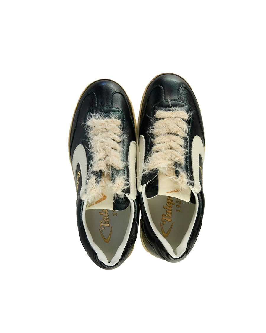 Valsport Metallic Leather Sneakers With Vintage Rubber Sole And Boomerang Detail