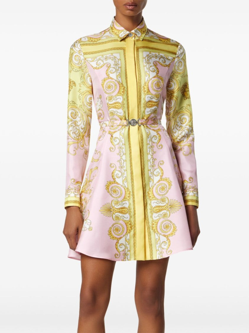 Versace Silk And Nylon Blend Slip Dress