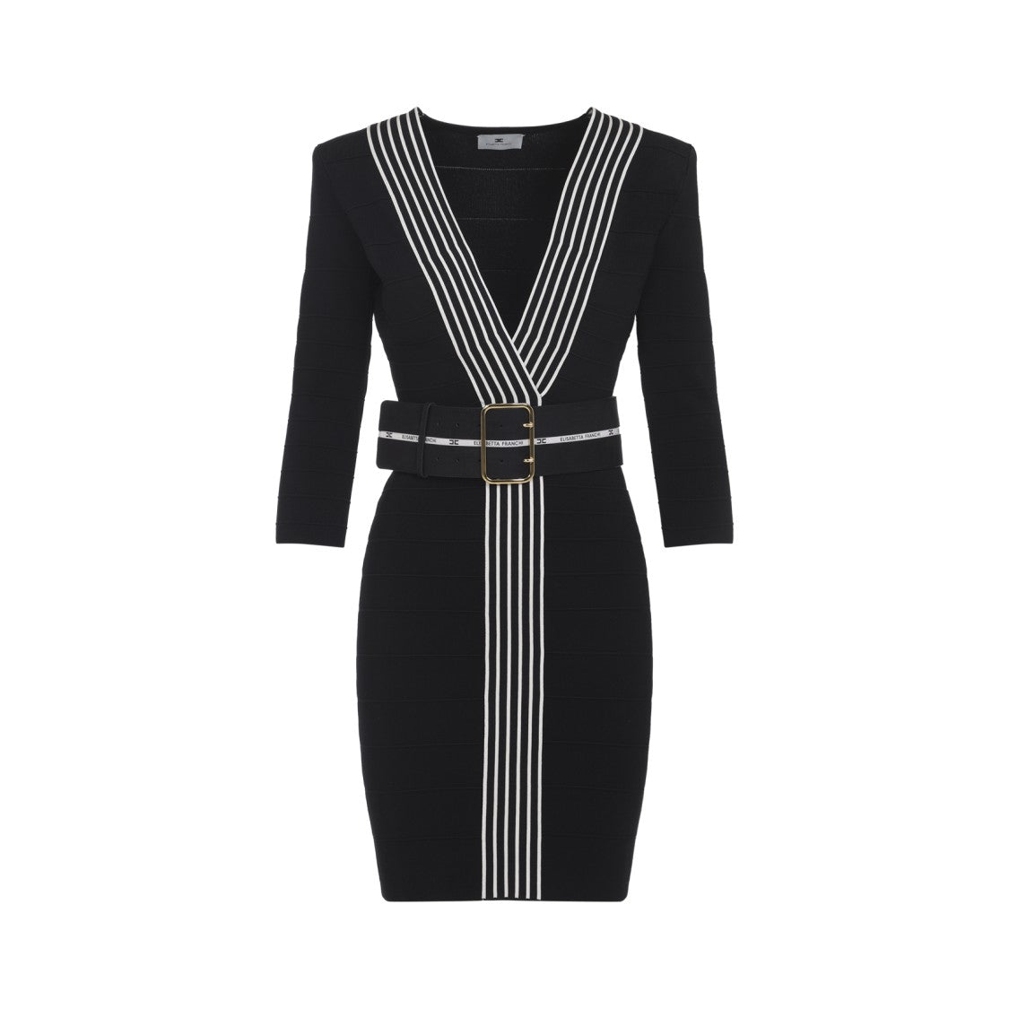 Elisabetta Franchi Mini Dress With Deep V-Neck
