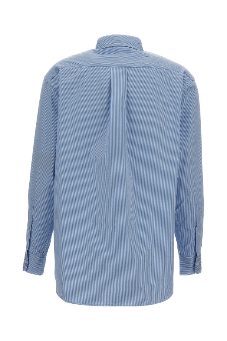 Polo Ralph Lauren Light Blue Striped Cotton Long-Sleeve Blouse With Classic Collar