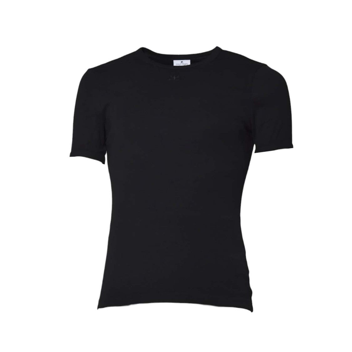 Courrèges Black Cotton Signature Contrast T-Shirt