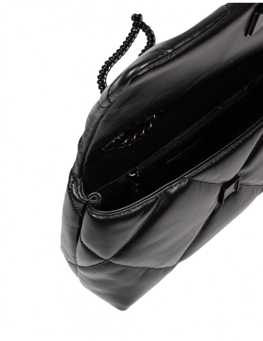 Tory Burch Black Kira Diamond Quilted Leateher Shoulder Bags