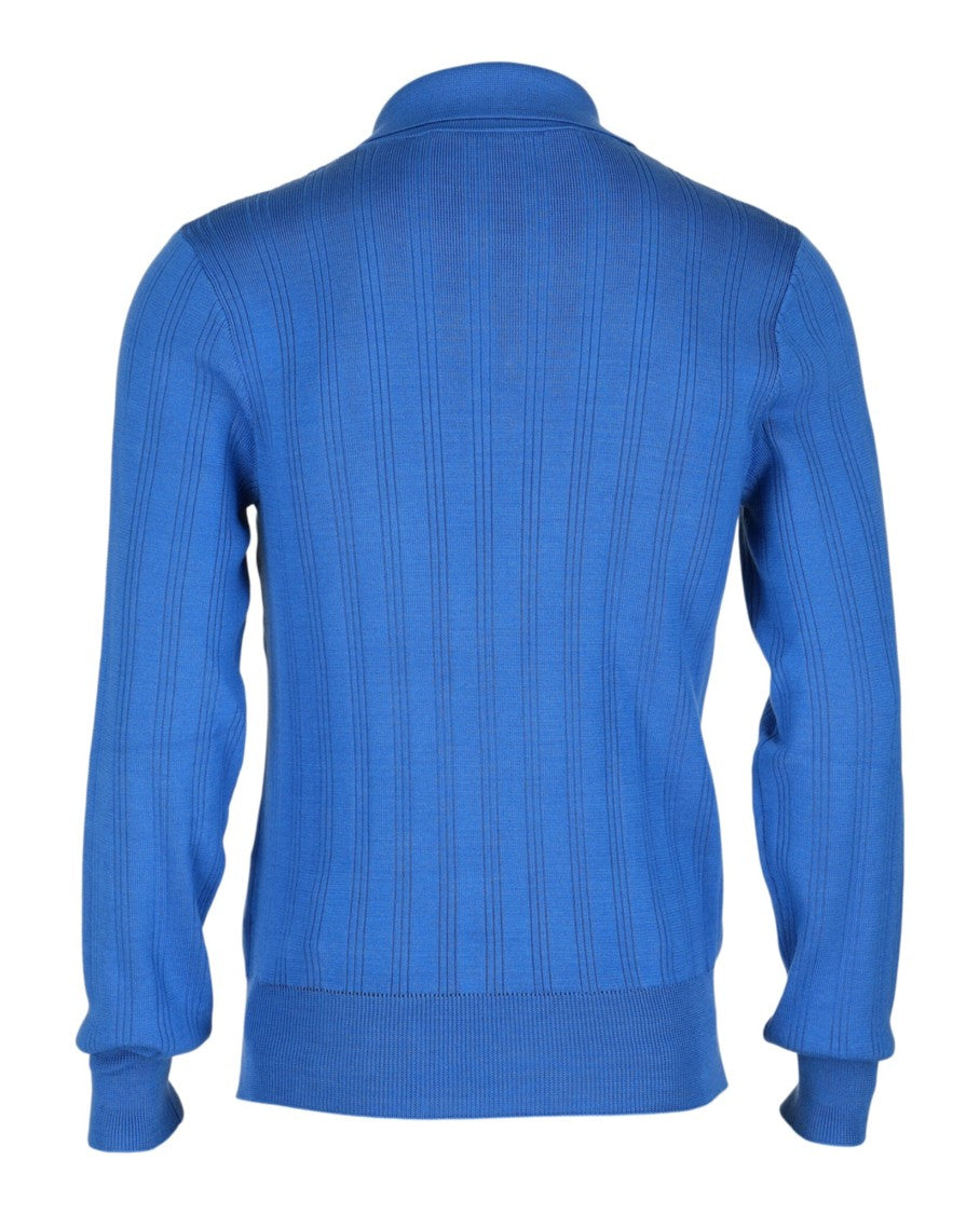 Valentino Ribbed Knit Cotton Polo Sweater