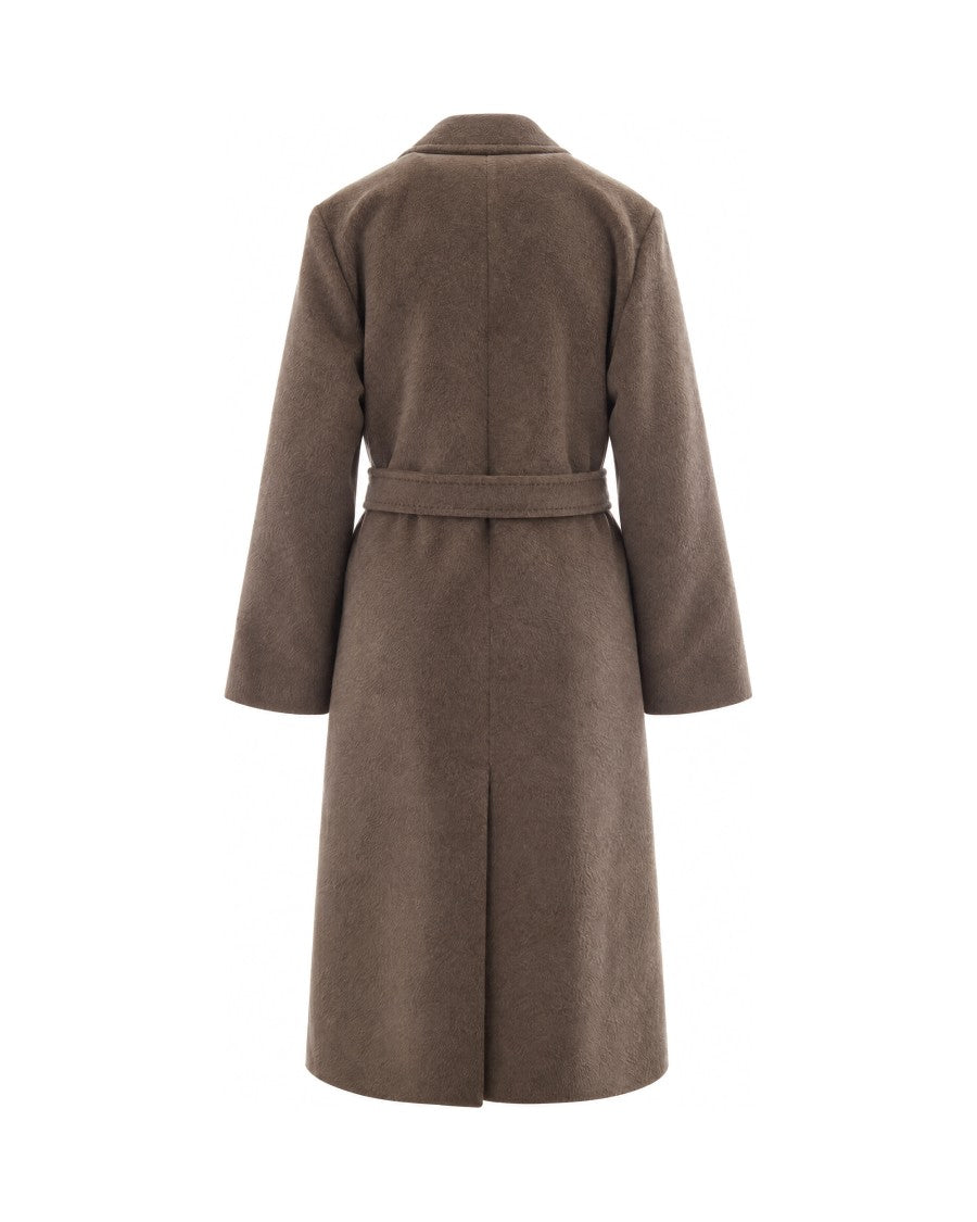 Max Mara Marron Glacè Bronte Belted Wool Coat