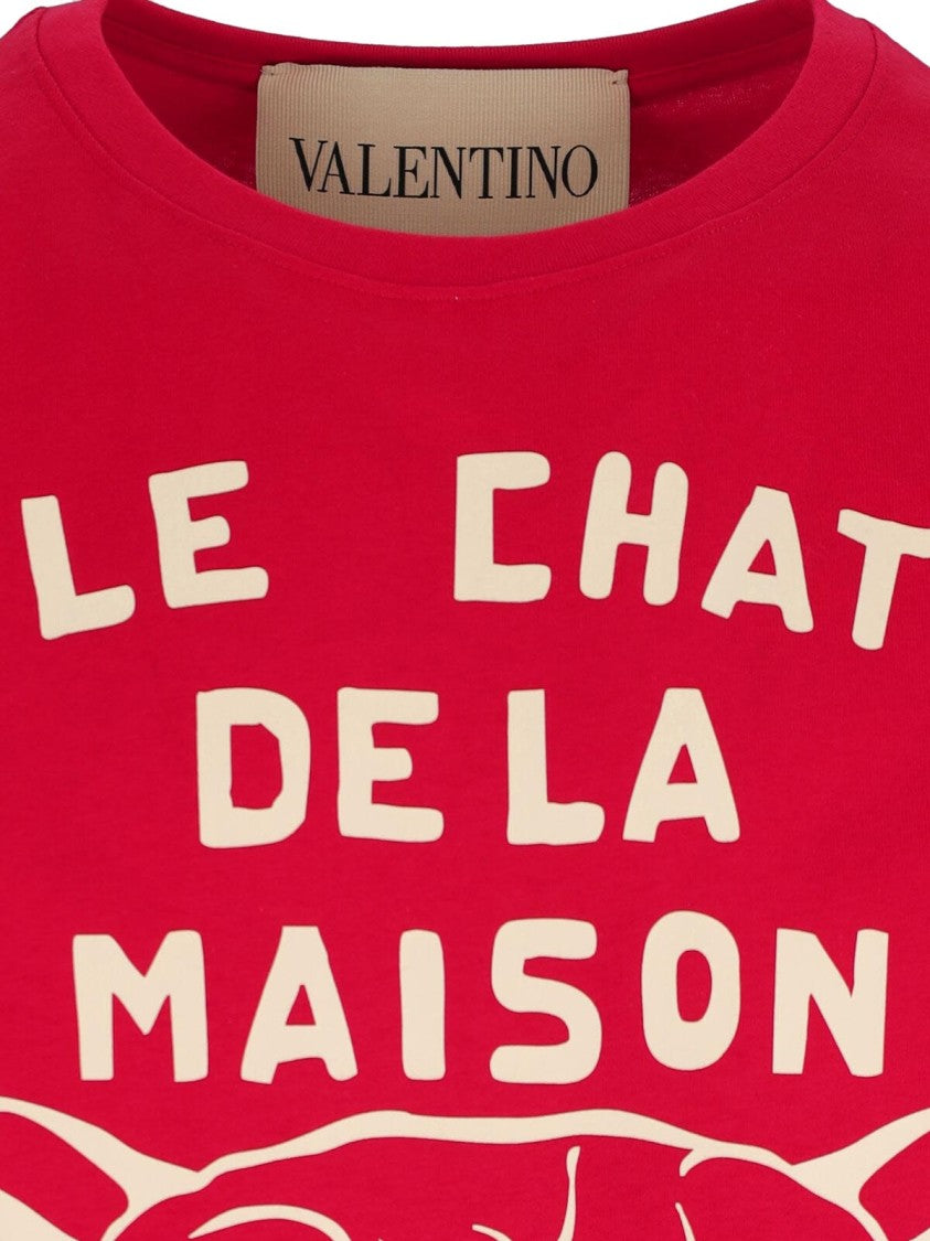 Valentino "Le Chat De La Maison" T-Shirt – Red