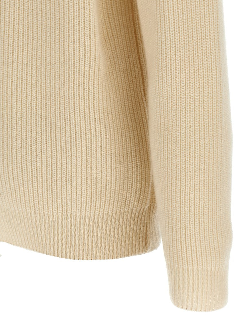 Zanone Ribbed Cashmere Sweater With Crew Neck And Cuffed Sleeves