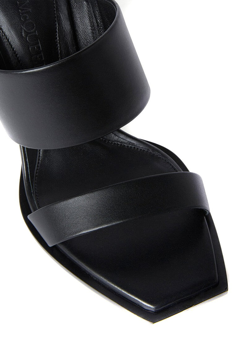 Alexander Mcqueen Black Calf Leather Sandals