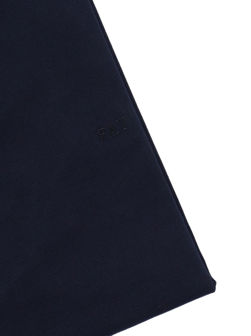 Fay Piquet Knit Subtle Embroidery Polo Shirt