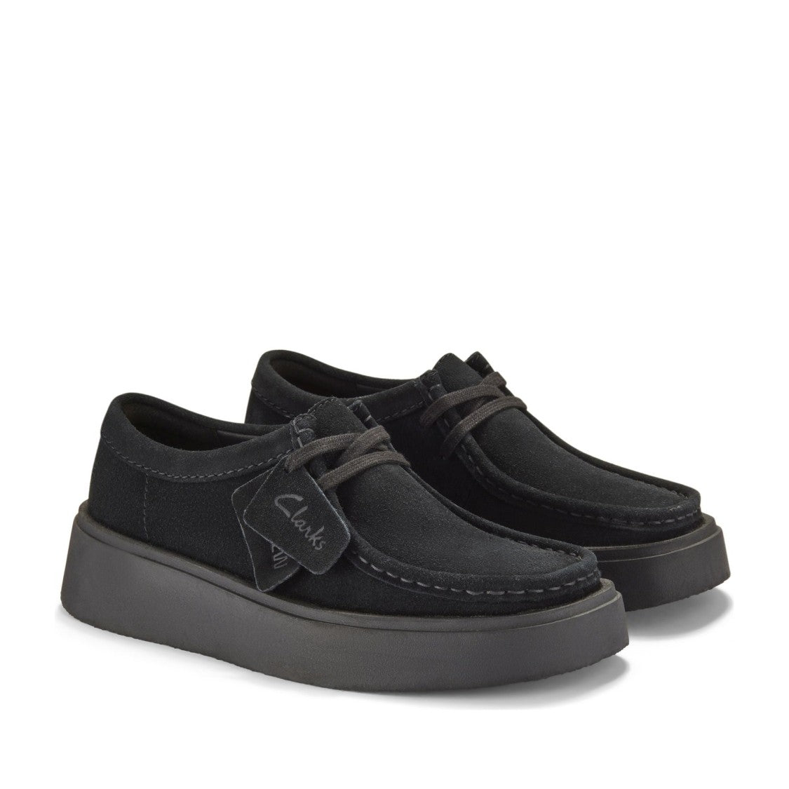 Clarks Torview W Black Low-Profile Suede Sneakers
