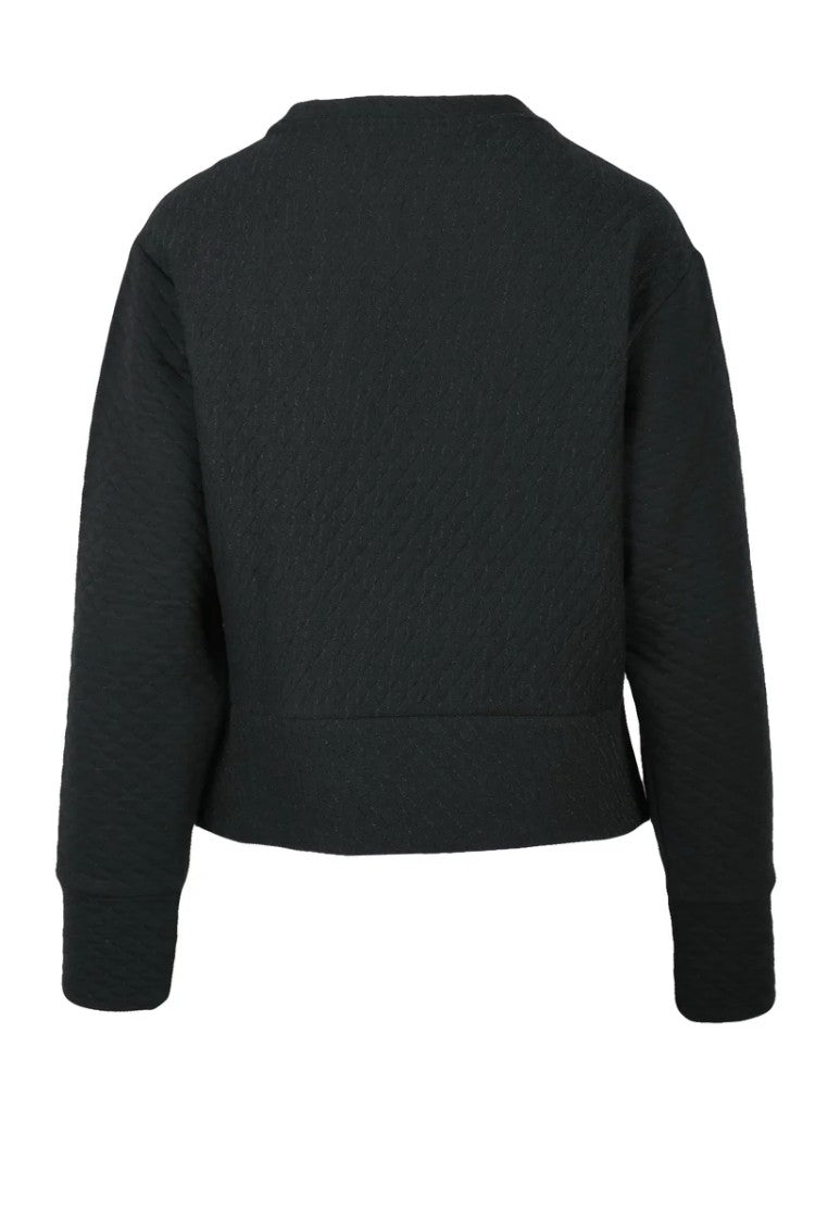 Armani Exchange Black Cropped Cotton-Blend Sweatshirt