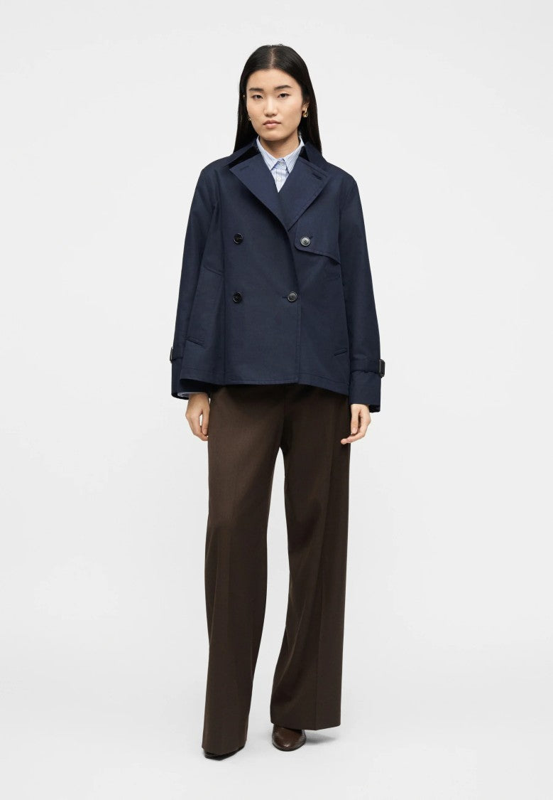 Max Mara Navy Blue Cotton Blend Rain Jacket