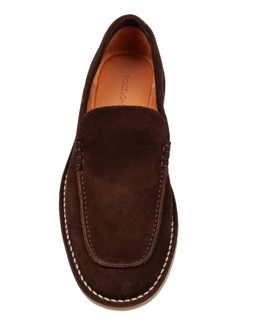 Dolce & Gabbana Brown Suede Moccasins