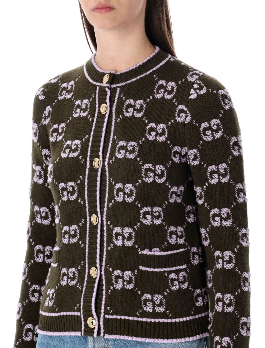 Gucci Gg Wool Bouclé Jacquard Cardigan With Buttons