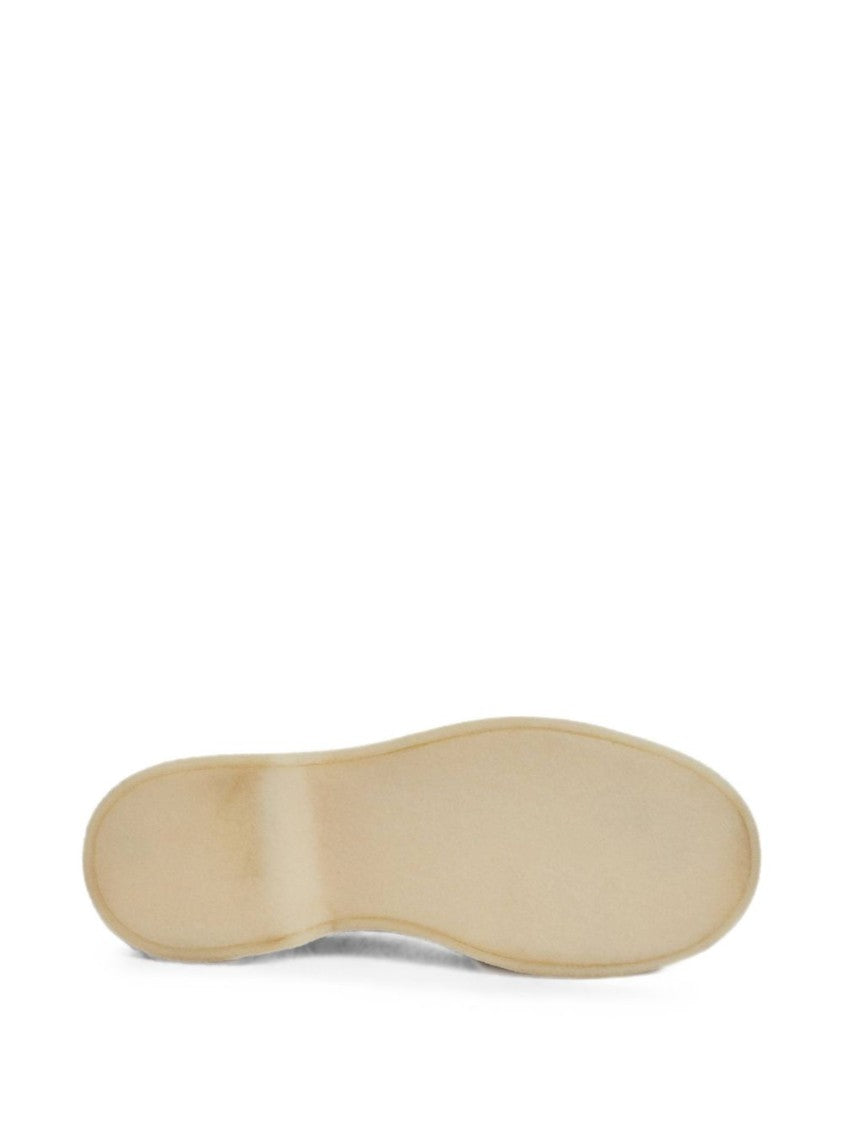 Kenzo Beige Suede Shoes With Metallic Toe Cap And Lace-Up Closure