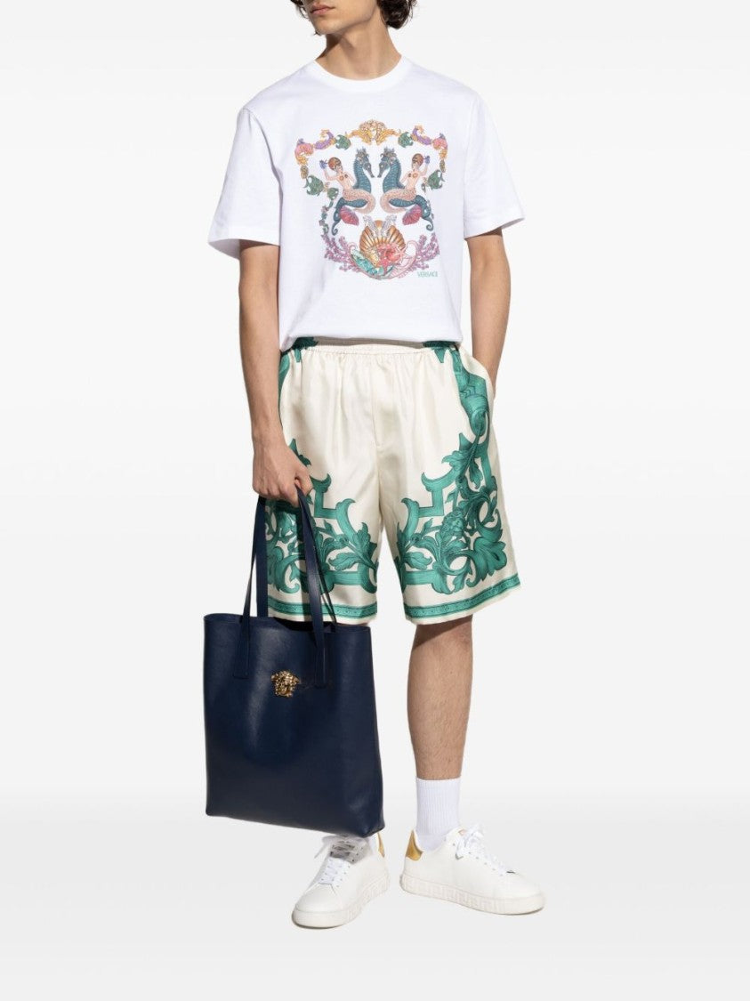 Versace White Intricate Graphic Print Crew Neck T-Shirt