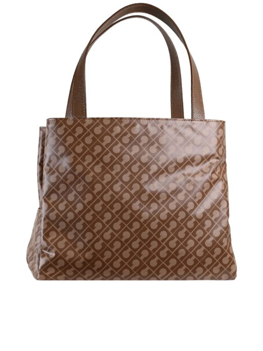 Gherardini Brown Geometric Pattern Shoulder Handbag