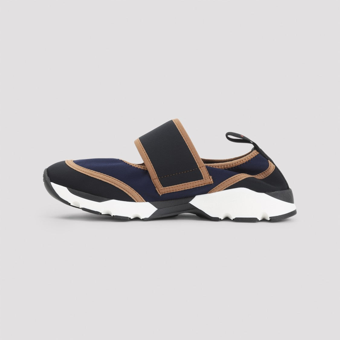 Marni Sporty Blue Mary Jane Sneakers With Tan Accents
