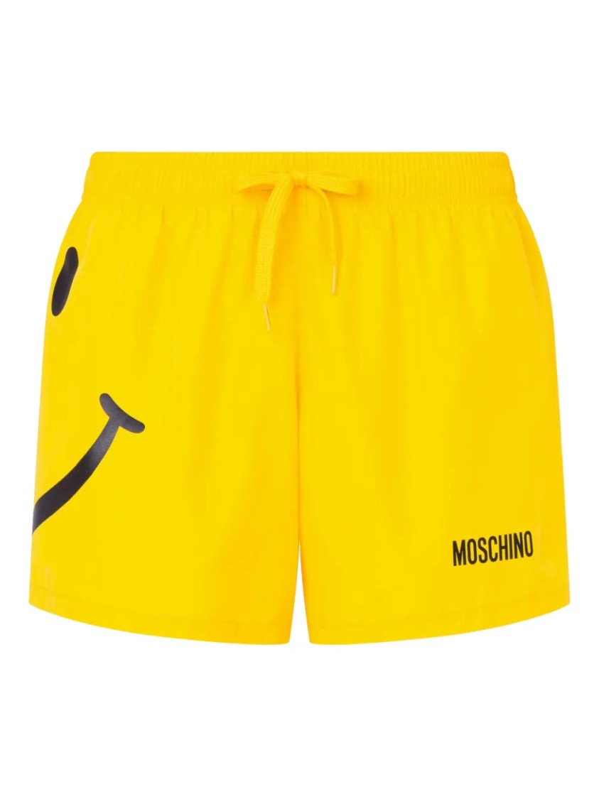 Moschino Short-Length Swim Shorts With Bold Smiley Face Graphic