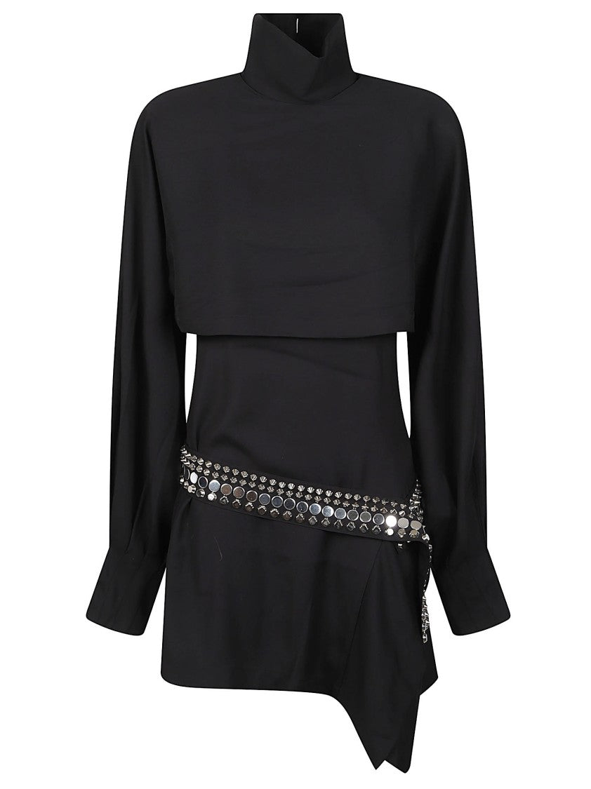 Iro Voggy Asymmetrical Cropped Overlay Metallic Dress