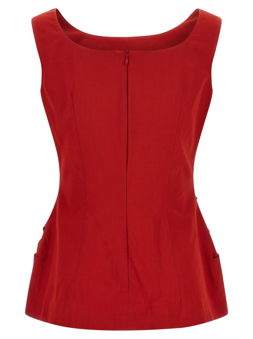 Magda Butrym Hourglass Silhouette Top With 3D Floral Pockets